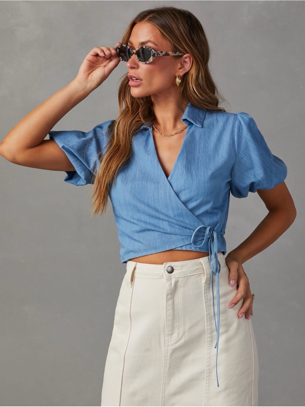 VICI Allena Woven Wrap Top